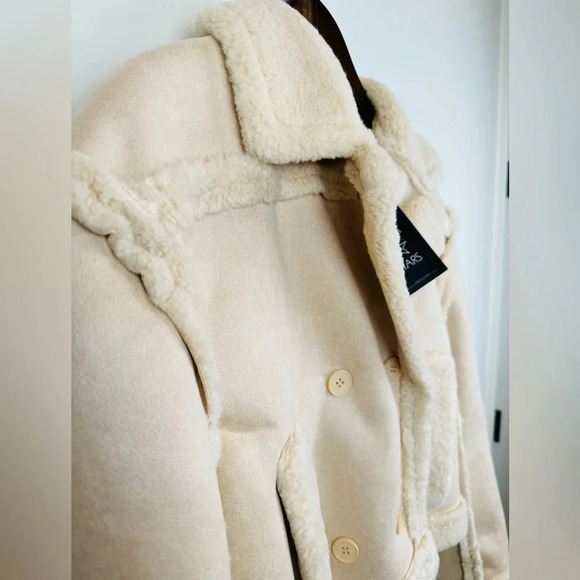 Area Stars Aurora Faux Shearling Bomber Jacket Women’s Size Large - Picture 6 of 7